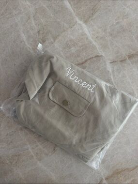 THE FOGGY DOG | Sage Raincoat | Size: Small | Embroidered “Vincent”